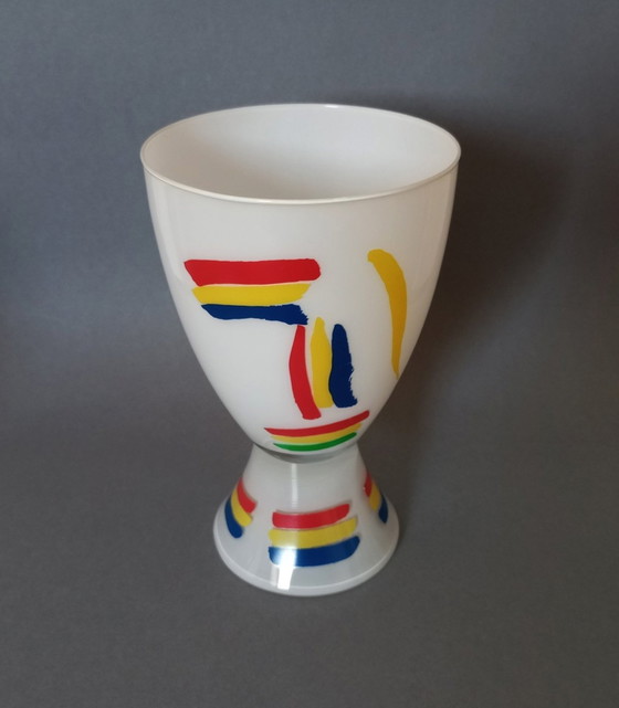 Image 1 of Heinz Te Laake - Vase en verre abstrait "Vis A Vis" 1999 Ritzenhoff Allemagne