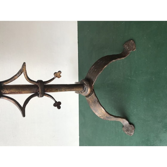 Image 1 of Chandelier vintage en métal doré, 1950