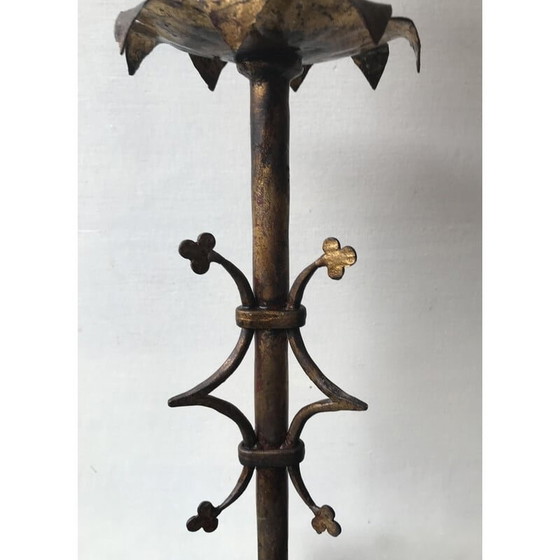 Image 1 of Chandelier vintage en métal doré, 1950