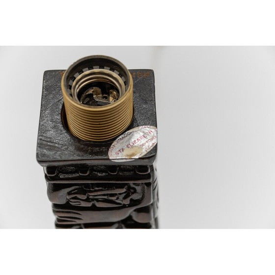 Image 1 of Lampe de table vintage Totem Maya en bois sculpté à la main pour Temde, Honduras 1960