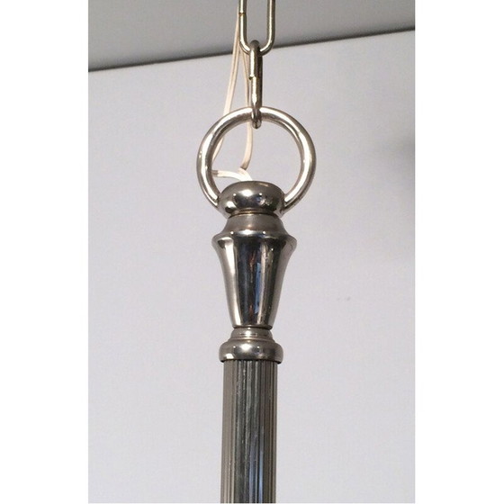 Image 1 of Lustre vintage français en métal argenté, 1940