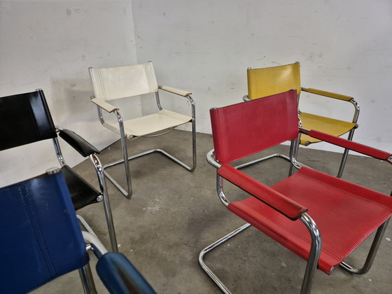 Image 1 of 5X chaises en cuir Bauhaus