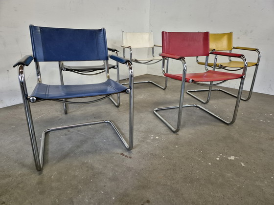 Image 1 of 5X chaises en cuir Bauhaus