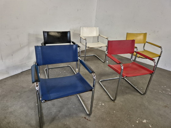 Image 1 of 5X chaises en cuir Bauhaus