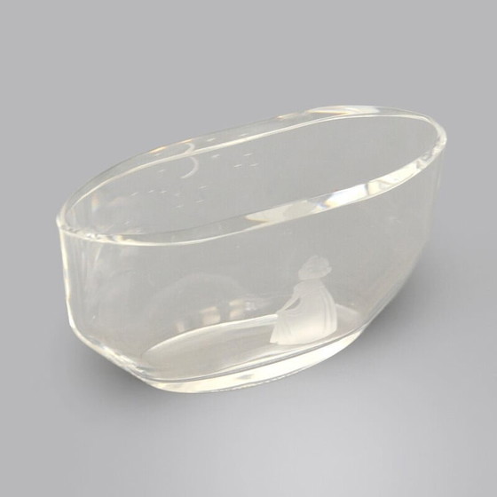 Image 1 of Presse-papier et bol en cristal suédois vintage par Matt jonasson pour Orrefors, 1960s