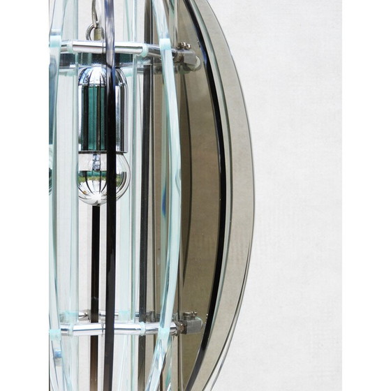 Image 1 of Lampe suspendue vintage en verre veca, Italie 1970