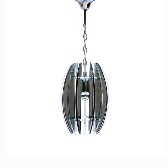 Image 1 of Lampe suspendue vintage en verre veca, Italie 1970