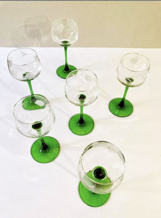 Image 1 of Ensemble De 6 Verre À Vin Alsaciens