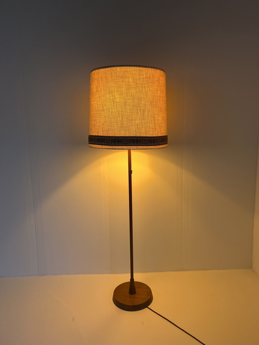 Lampadaire vintage en teck, Temde Leuchten '60