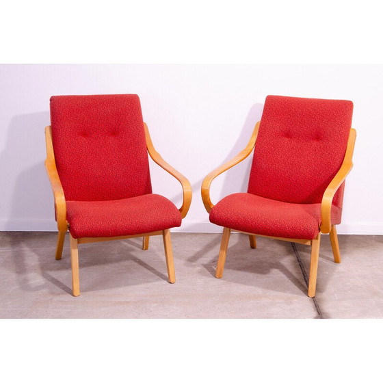 Image 1 of Paire de fauteuils vintage en bois courbé par Jaroslav Šmídek pour Jitona, Tchécoslovaquie 1960