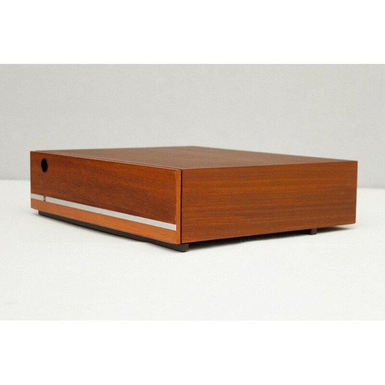 Image 1 of Boîte de rangement pour disques vinyles en bois plaqué, Dual, 1970