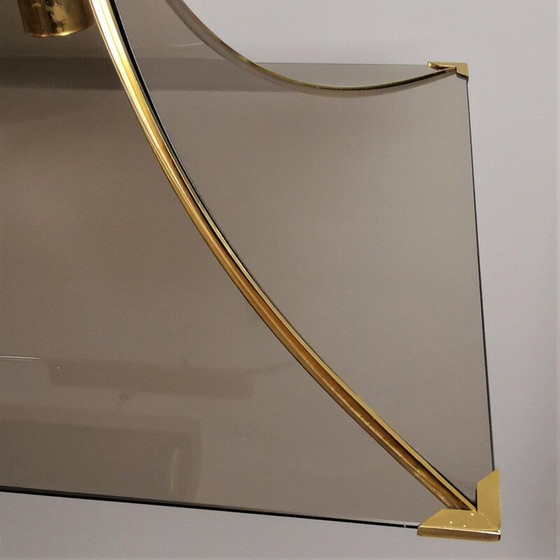 Image 1 of Lampe pendante Pagode vintage en verre fumé, laiton et acier par Esperia, 1970
