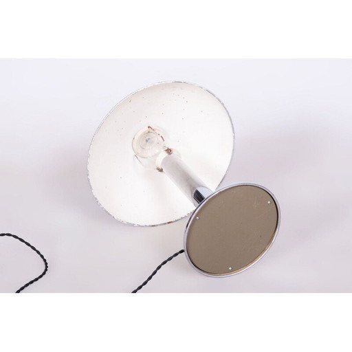 Lampe de table vintage Art Déco en acier chromé pour Napako, Tchécoslovaquie 1939