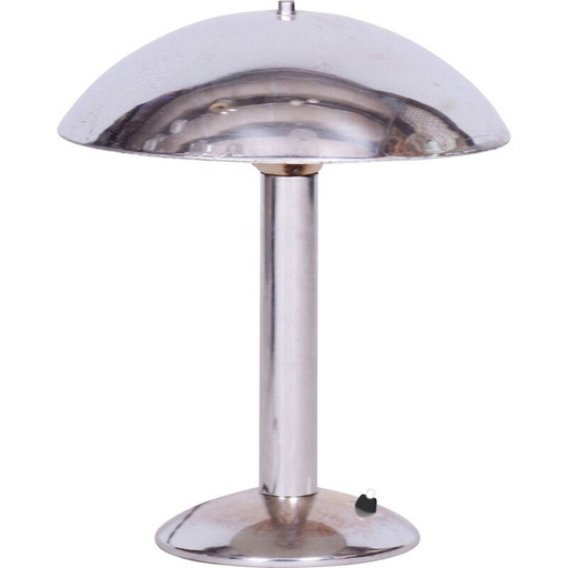 Lampe de table vintage Art Déco en acier chromé pour Napako, Tchécoslovaquie 1939