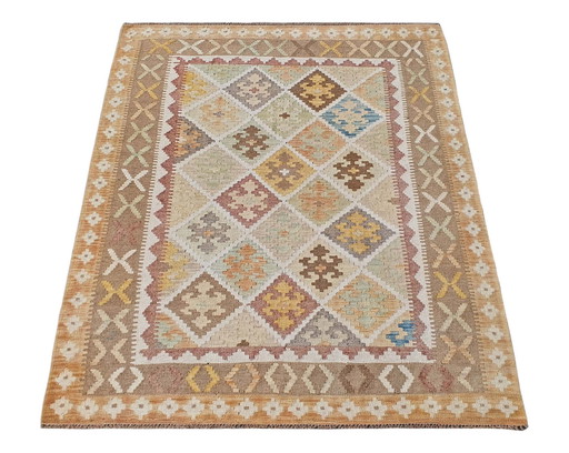 Kilim afghan en laine tissé à la main - 193 X 151 cm - Nouveau