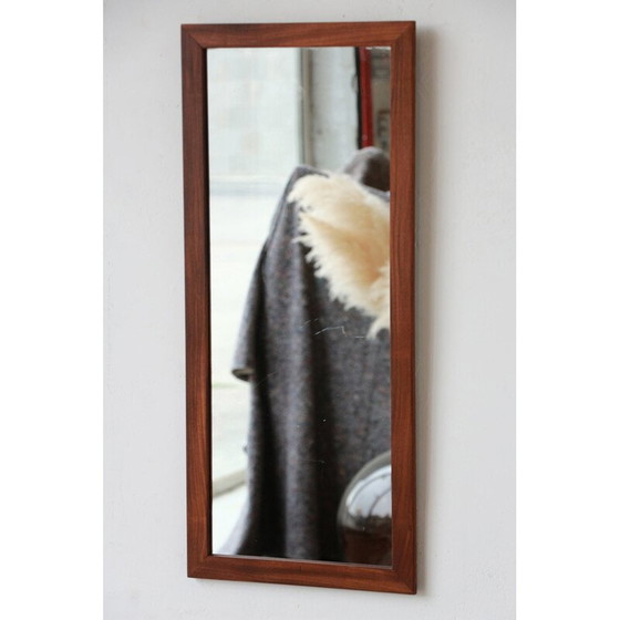 Image 1 of Miroir rectangulaire vintage avec cadre en teck, 1960