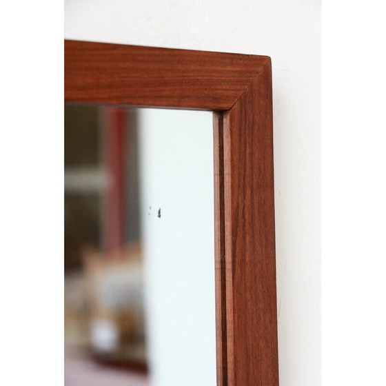 Image 1 of Miroir rectangulaire vintage avec cadre en teck, 1960