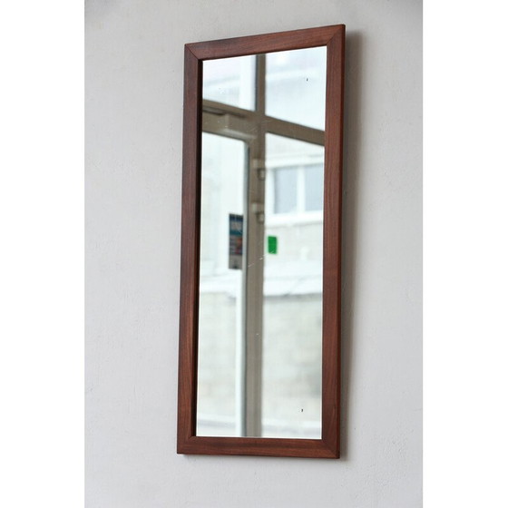 Image 1 of Miroir rectangulaire vintage avec cadre en teck, 1960