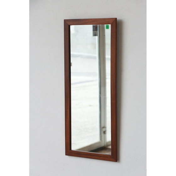 Image 1 of Miroir rectangulaire vintage avec cadre en teck, 1960