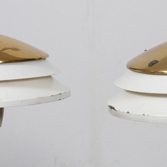 Image 1 of Paire de lampes vintage en métal pour Zukov, Tchécoslovaquie 1950