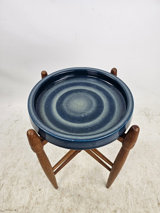 Image 1 of Table d'appoint en teck et céramique par Poul Hundevad, Danemark, années 1960