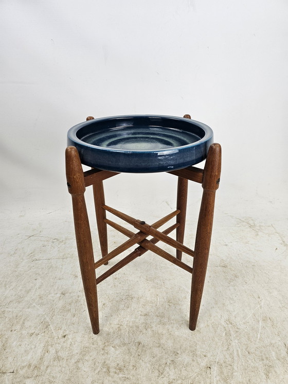 Image 1 of Table d'appoint en teck et céramique par Poul Hundevad, Danemark, années 1960