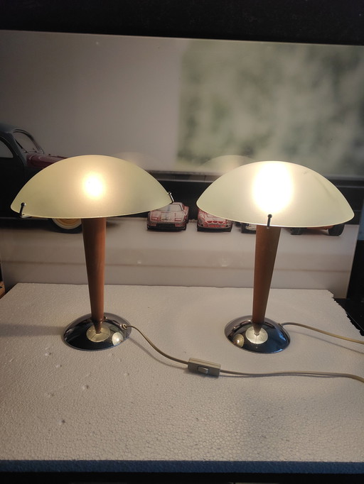 Magnifique Set Vintage 1980 Ikea Mushroom Lamp Type Kvintol B9503