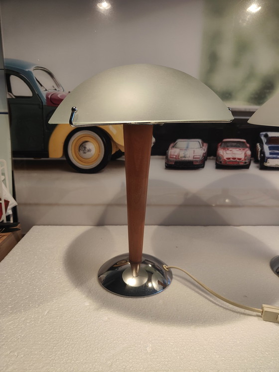 Image 1 of Magnifique Set Vintage 1980 Ikea Mushroom Lamp Type Kvintol B9503