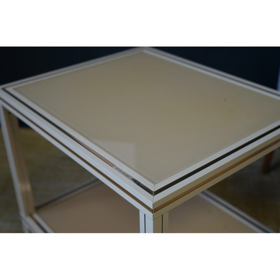 Image 1 of Table d'appoint à deux niveaux en aluminium du milieu du siècle par Pierre Vandel, 1970