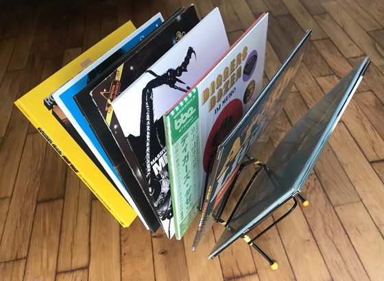 Image 1 of Rangement Vinyls Vintage • Support 33 Tours • Métal Laqué • 1950