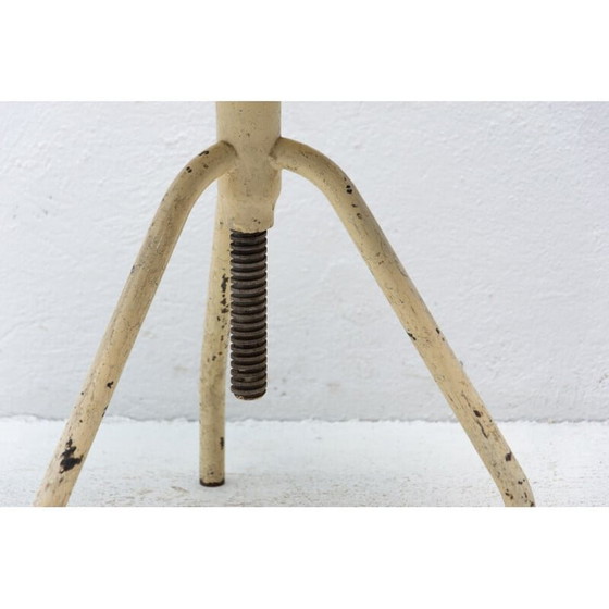 Image 1 of Tabouret d'ouvrier industriel en acier et chrome, Tchécoslovaquie, années 1930