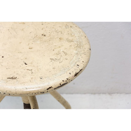 Image 1 of Tabouret d'ouvrier industriel en acier et chrome, Tchécoslovaquie, années 1930