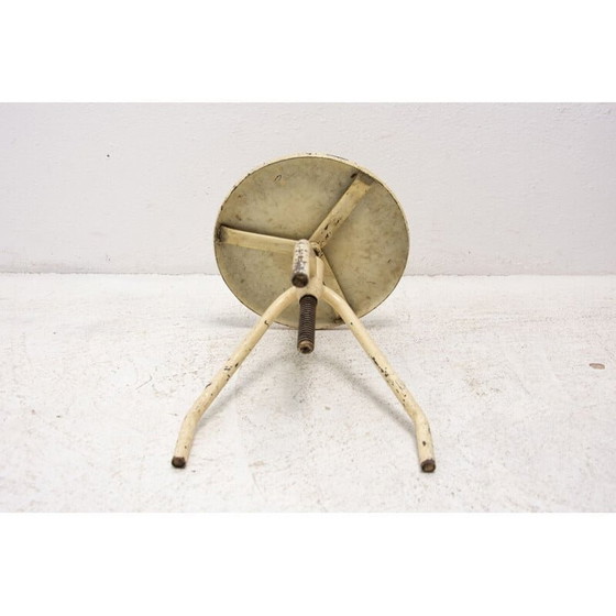 Image 1 of Tabouret d'ouvrier industriel en acier et chrome, Tchécoslovaquie, années 1930