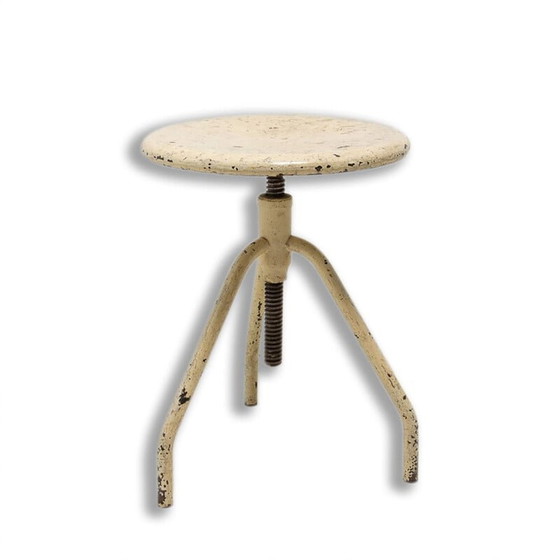 Image 1 of Tabouret d'ouvrier industriel en acier et chrome, Tchécoslovaquie, années 1930