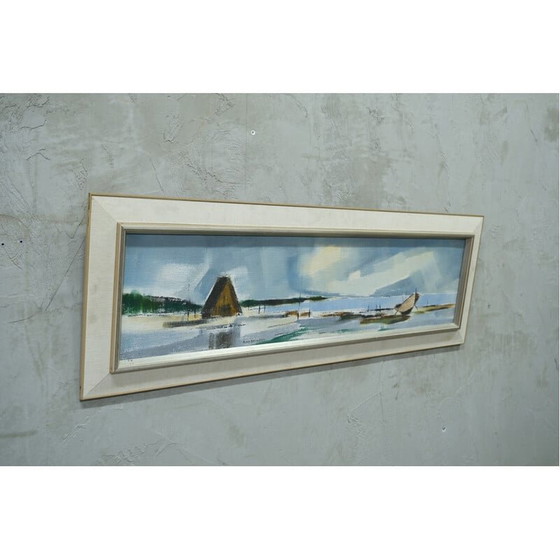 Image 1 of Paysage vintage à l'huile sur toile d'Axel Eriksson, années 1960