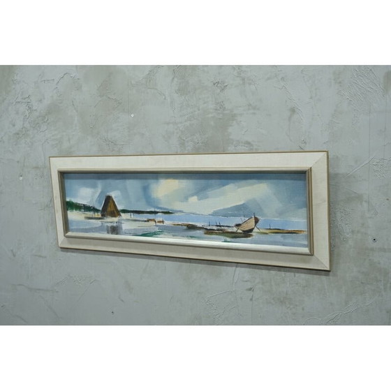 Image 1 of Paysage vintage à l'huile sur toile d'Axel Eriksson, années 1960