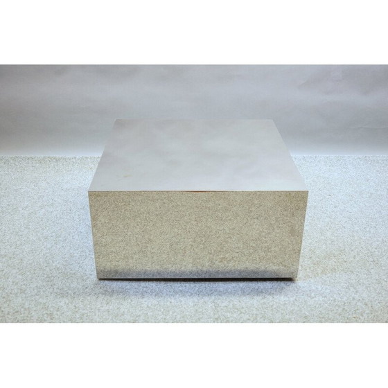 Image 1 of Table basse vintage en acier inoxydable, Italie 1970