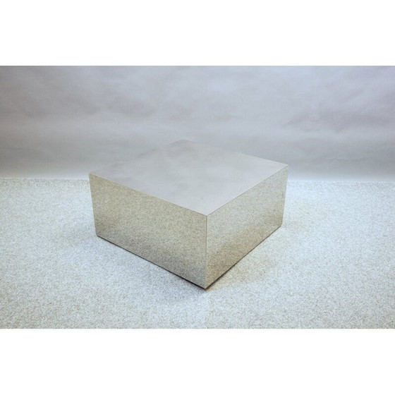 Image 1 of Table basse vintage en acier inoxydable, Italie 1970