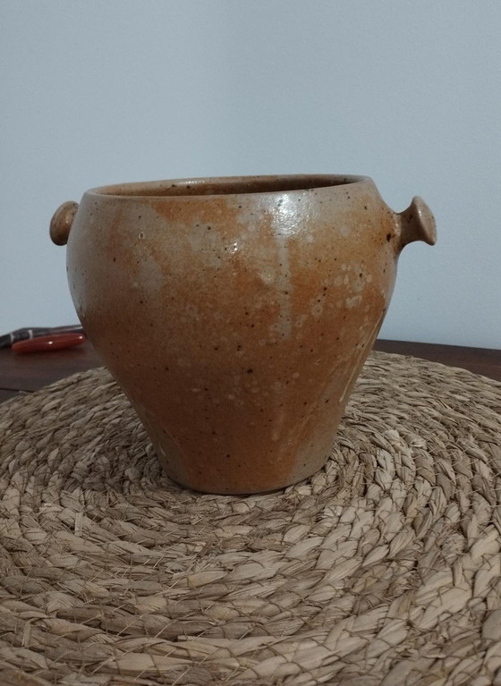 Image 1 of Grand Pot Ancien En Grés Vernissé - Déco Authentique Et Vintage