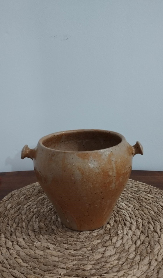 Image 1 of Grand Pot Ancien En Grés Vernissé - Déco Authentique Et Vintage