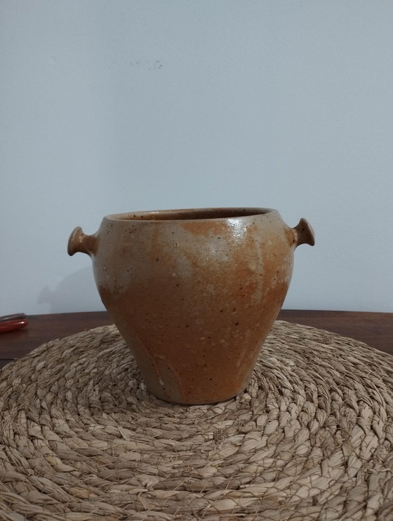 Image 1 of Grand Pot Ancien En Grés Vernissé - Déco Authentique Et Vintage