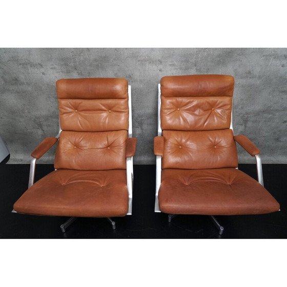 Image 1 of Paire de fauteuils vintage FK85 avec repose-pieds par Preben Fabricius et Jørgen Kastholm pour Kill International, 1960