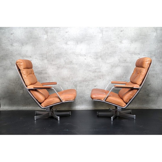 Image 1 of Paire de fauteuils vintage FK85 avec repose-pieds par Preben Fabricius et Jørgen Kastholm pour Kill International, 1960