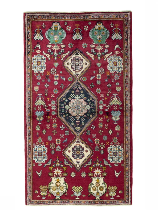 Tapis nomade Shiraz noué à la main - 205 X 115 cm