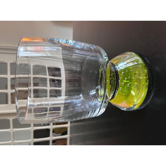 Image 1 of Vase vintage avec base en verre bullé, 1970