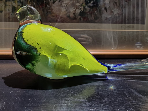 Oiseau en verre soufflé à la main