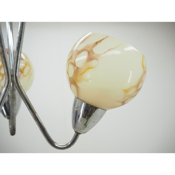 Image 1 of Lustre vintage Art Déco chromé, Tchécoslovaquie 1930