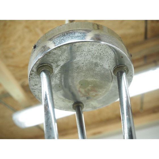 Image 1 of Lustre vintage Art Déco chromé, Tchécoslovaquie 1930