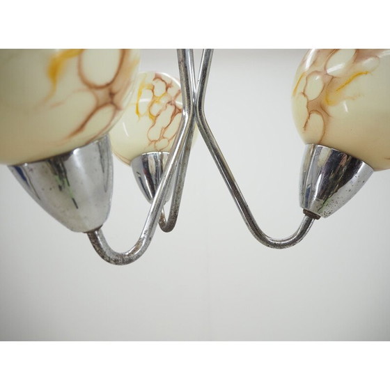 Image 1 of Lustre vintage Art Déco chromé, Tchécoslovaquie 1930