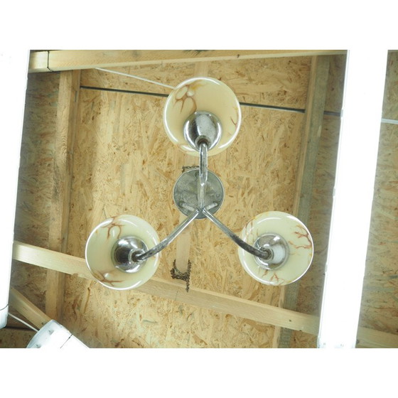 Image 1 of Lustre vintage Art Déco chromé, Tchécoslovaquie 1930